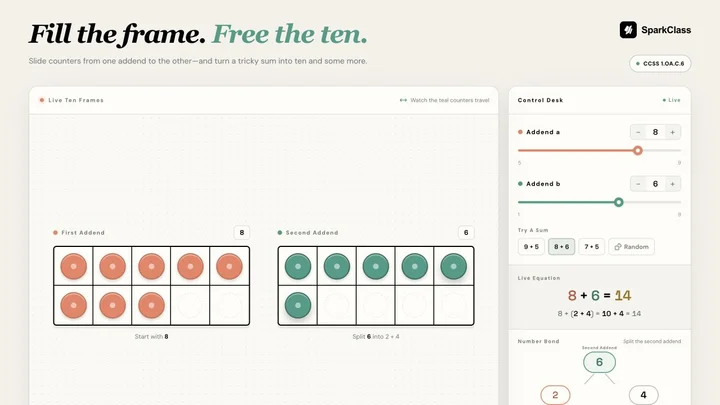 Make a Ten! — Grade 1 worksheet preview