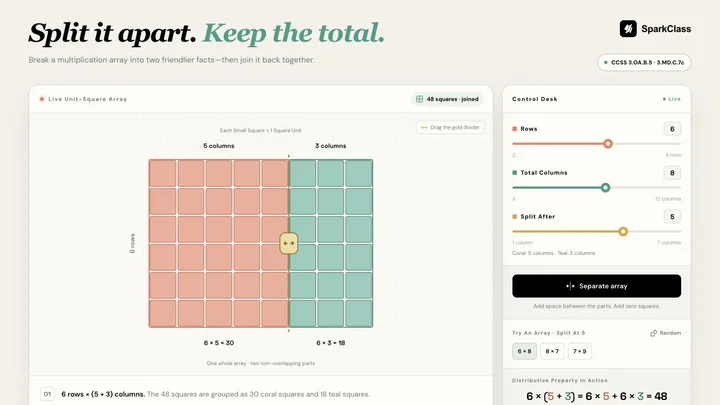 Split the Array — Grade 3 worksheet preview