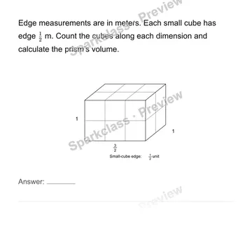 Use fractional edges and unit cubes for volume — Grade 6 problem preview