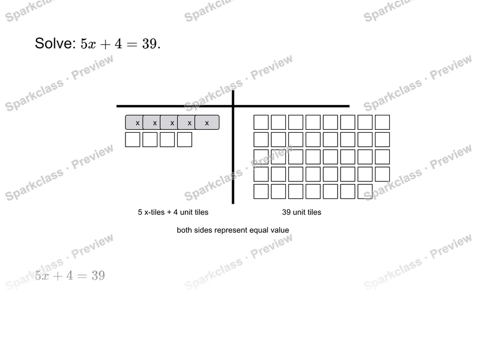 Solve a two-step equation — page 1