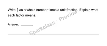 Express a fraction as unit-fraction multiples — Grade 4 problem preview