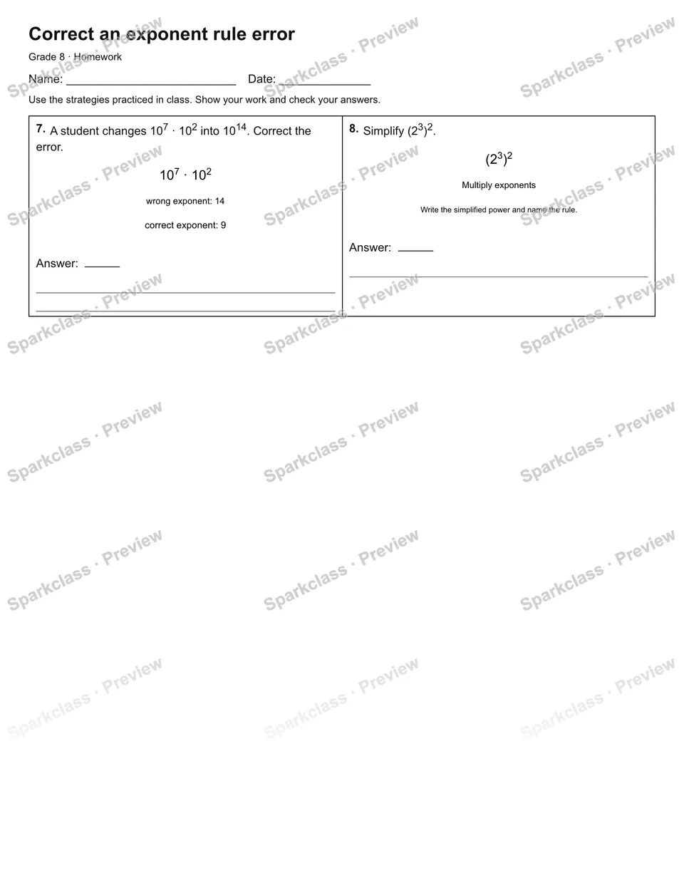 Correct an exponent rule error — Homework — page 2