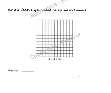 Interpret square roots — Grade 8 problem preview