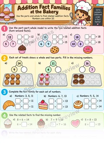 Fact Family Strategy — Grade 1 worksheet preview