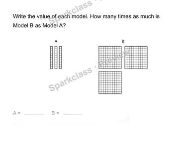 Compare rods and flats — Grade 4 problem preview