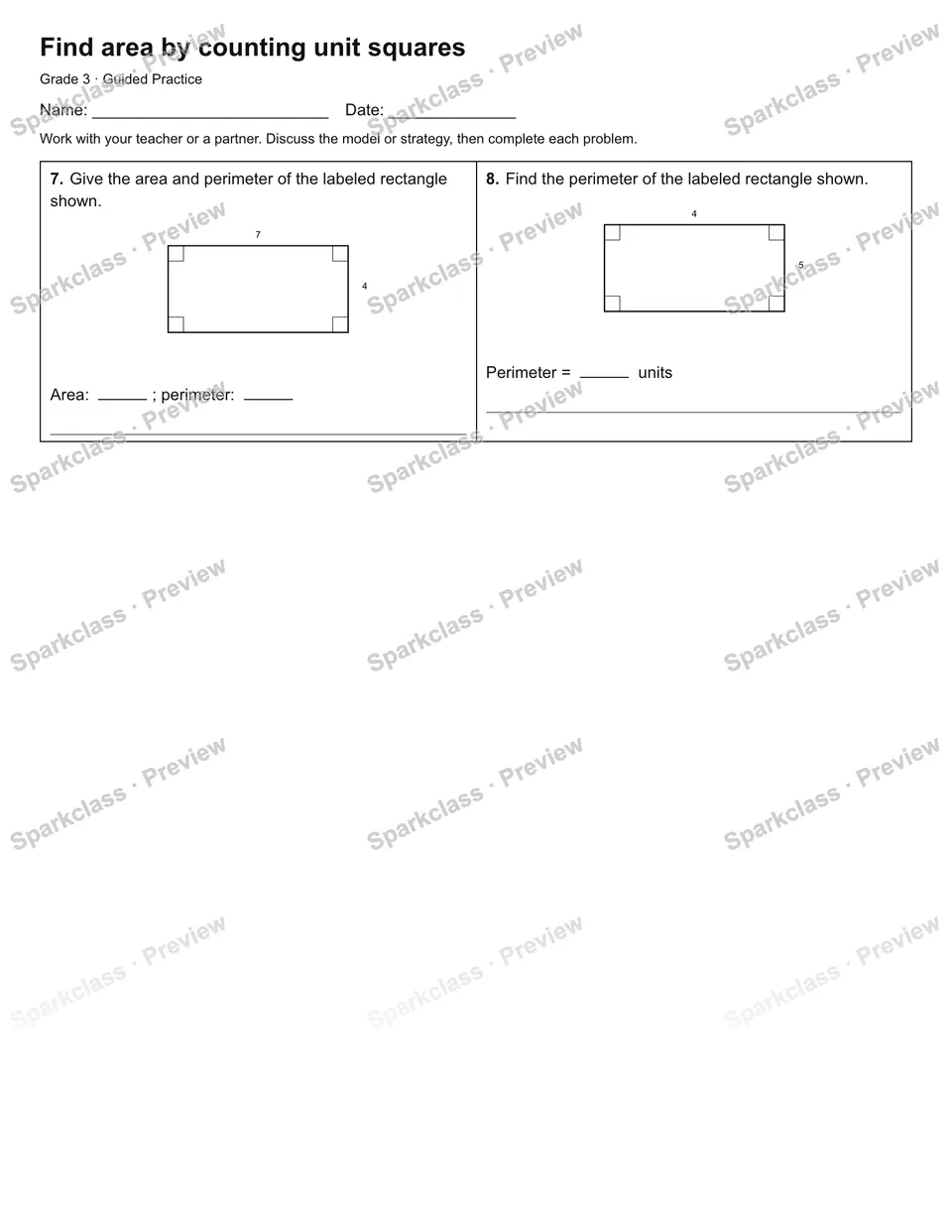 Find area by counting unit squares — Guided Practice — page 2