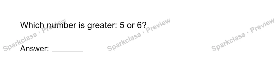 Compare written numerals 1-10 — page 1