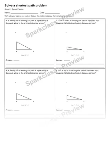 Solve a shortest-path problem — Guided Practice — Grade 8 worksheet preview