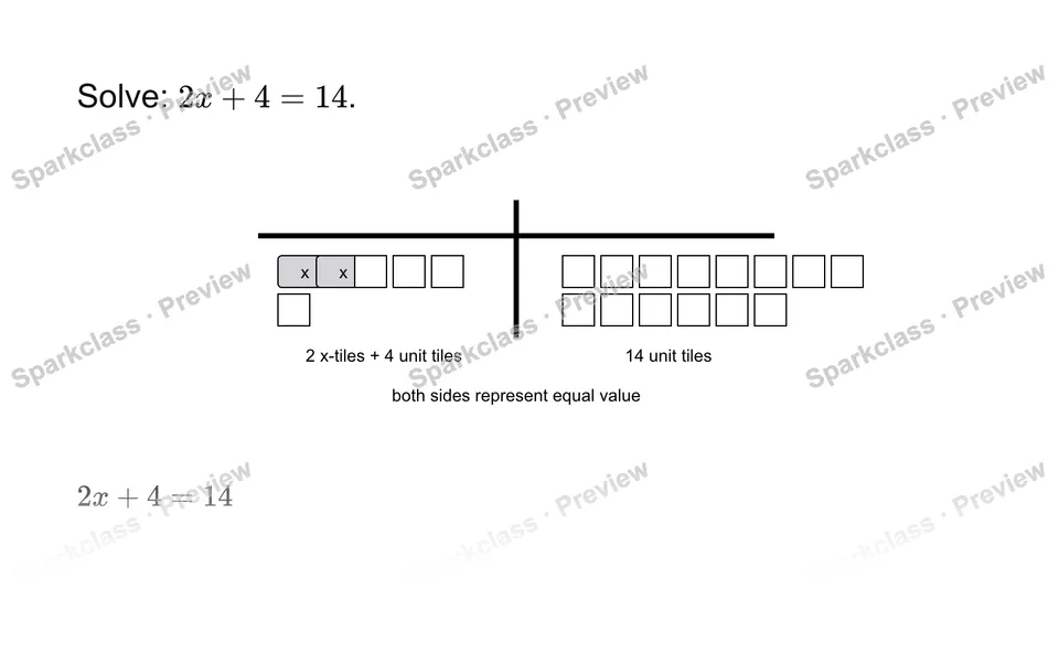 Solve a two-step equation — page 1
