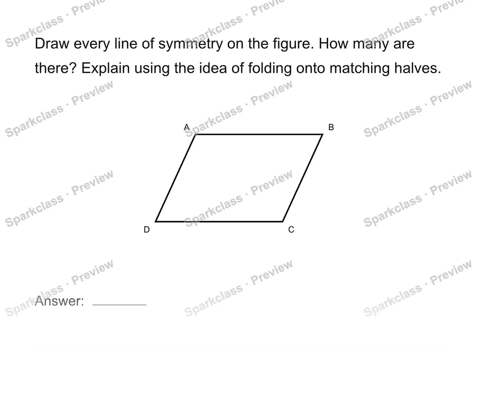 Identify and draw symmetry lines — page 1