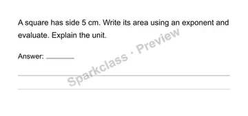 Interpret and evaluate whole-number exponents — Grade 6 problem preview