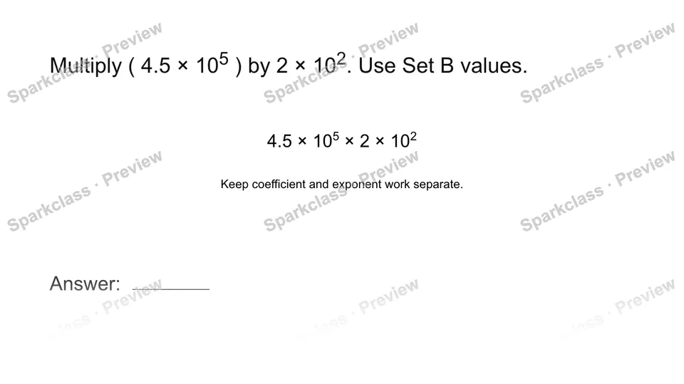 Multiply in scientific notation — page 1