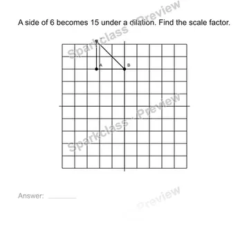 Find a scale factor — Grade 8 problem preview