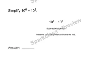 Divide powers with the same base — Grade 8 problem preview