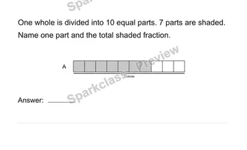 Connect unit fractions to a whole — Grade 4 problem preview