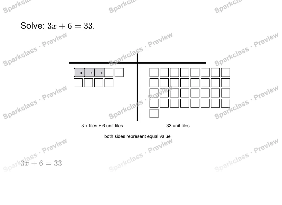 Solve a two-step equation — page 1