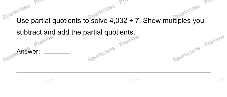 Use partial quotients — page 1