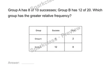 Compare relative frequencies — Grade 8 problem preview