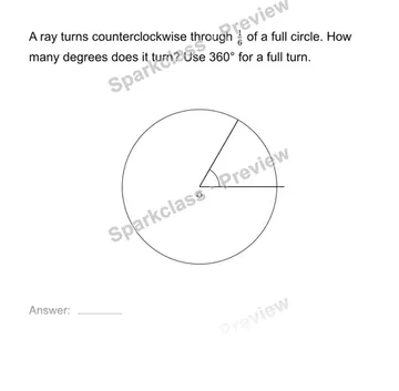 Connect angle measures to a circle — Grade 4 problem preview