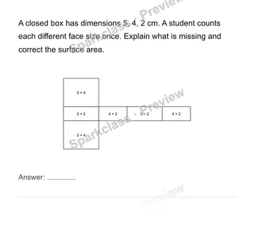 Connect rectangular-prism nets and surface area — Grade 6 problem preview