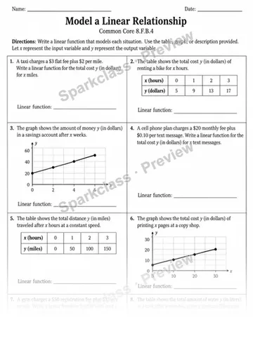 8.F.B.4 · Linear Models — Grade 8 worksheet preview