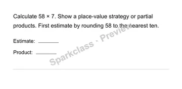 Area and partial products — Grade 4 problem preview