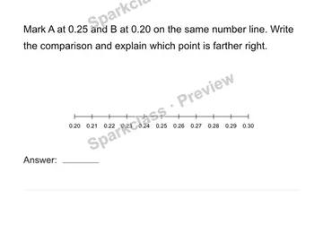 Compare on one number line — Grade 4 problem preview