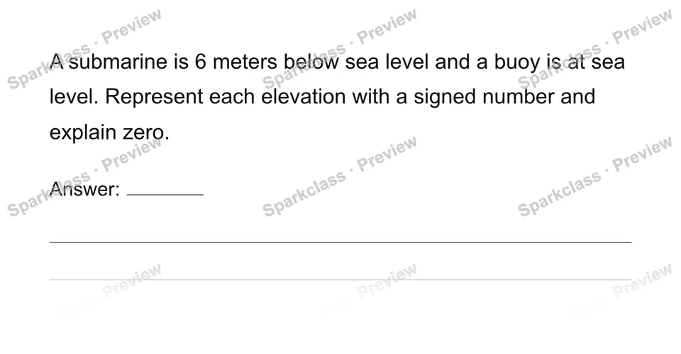 Interpret signed quantities and zero — page 1