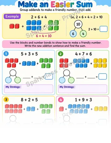 Grouping Associative Strategy — Grade 1 worksheet preview