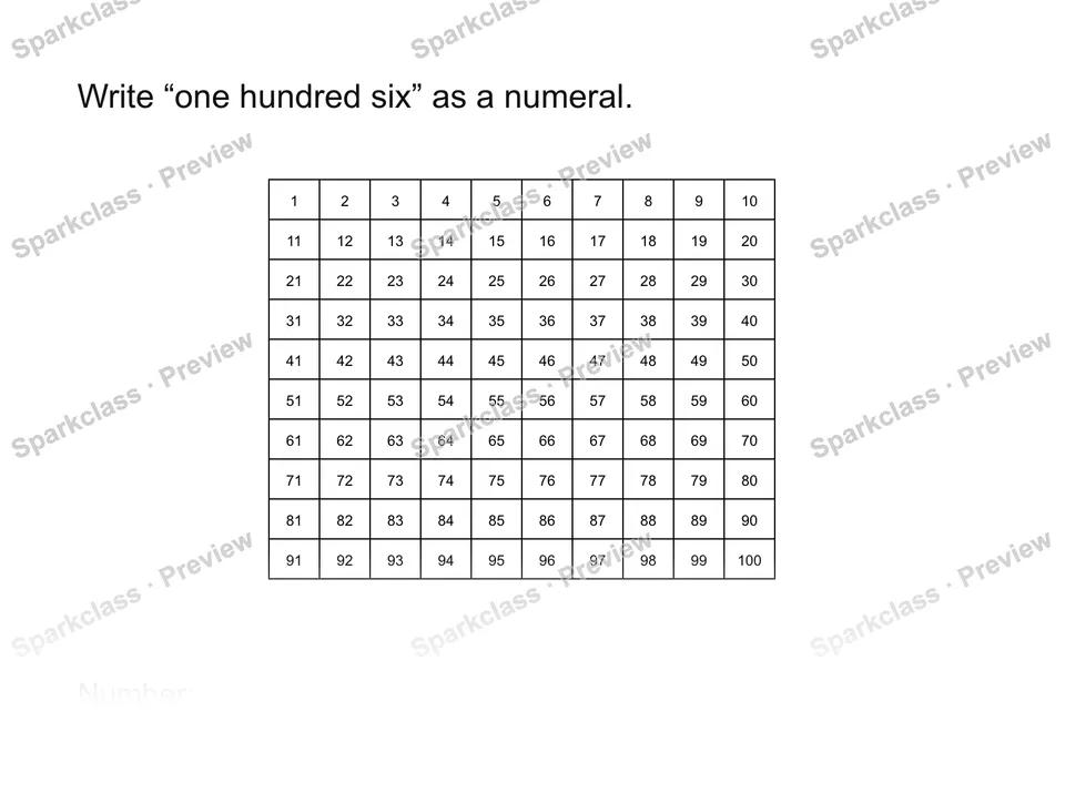 Write a numeral — page 1