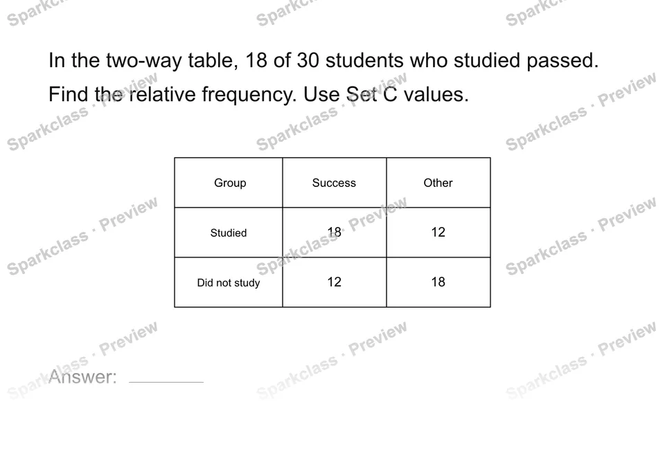 Read a two-way table — page 1