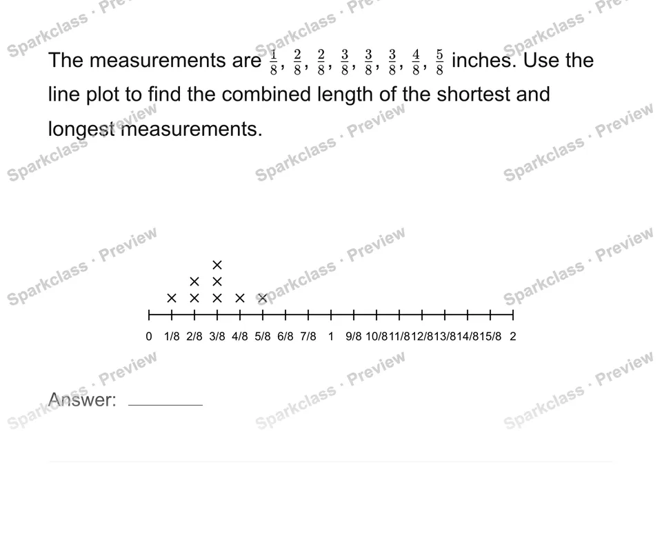 Represent and interpret fractional measurements — page 1