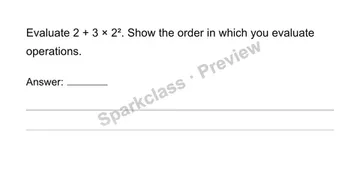 Use conventional order of operations — Grade 6 problem preview