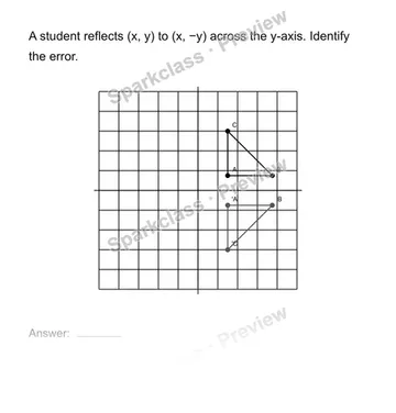 Find an error in a transformation — Grade 8 problem preview