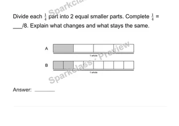 Explain equivalent fractions with models — Grade 4 problem preview