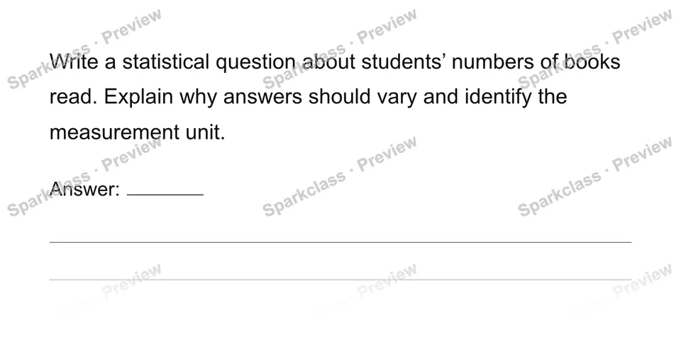 Recognize statistical questions, observations and units — page 1