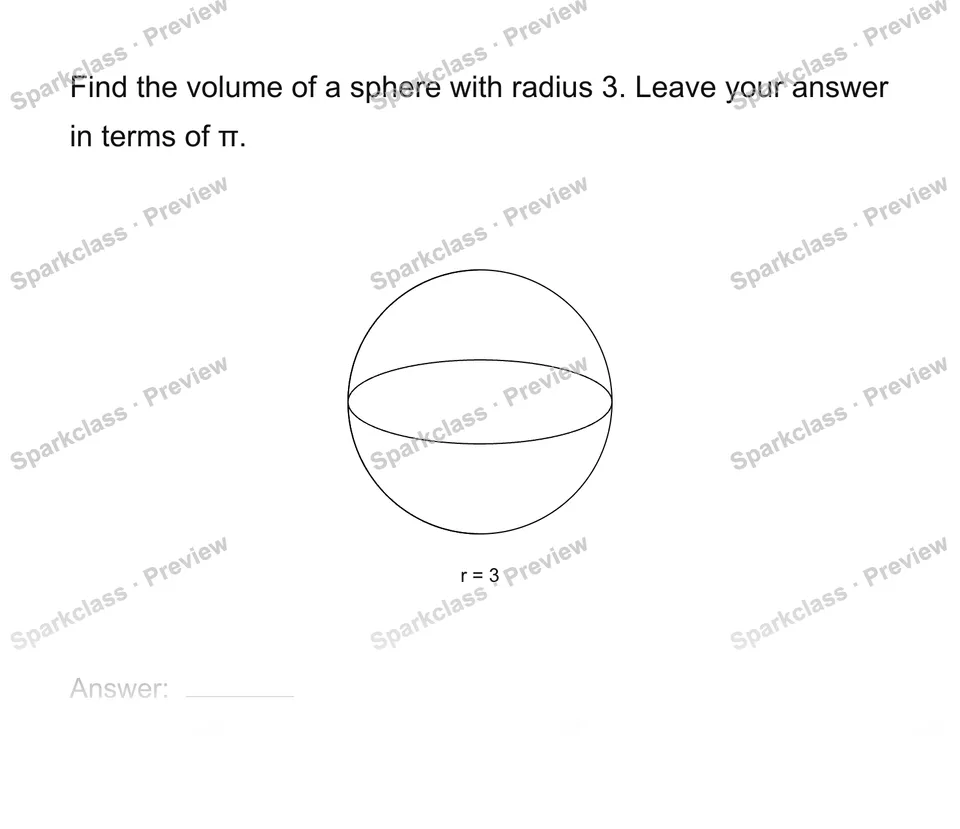 Find a cone or sphere volume — page 1