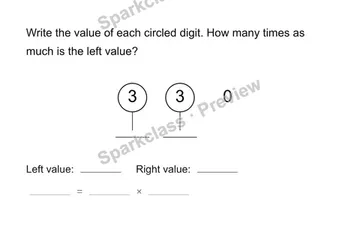 Compare the two threes — Grade 4 problem preview