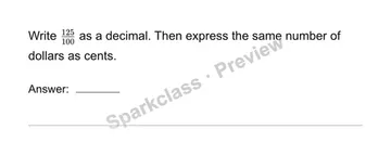 Write hundredths as decimals — Grade 4 problem preview