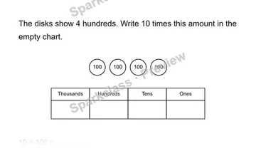Model to place-value chart — Grade 4 problem preview