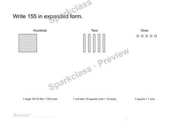 Write expanded form — Grade 2 problem preview