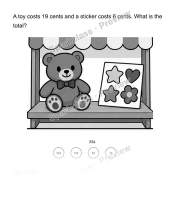 Two-item total — Grade 2 problem preview