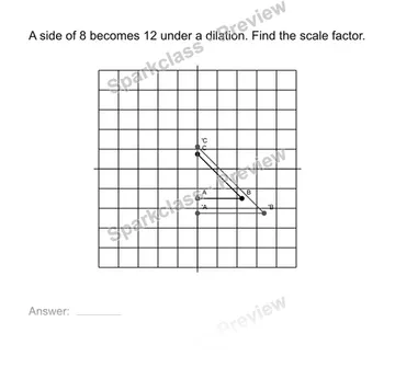 Find a scale factor — Grade 8 problem preview