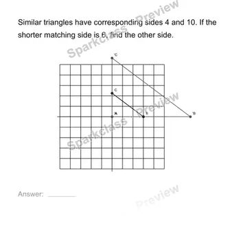 Find a missing side in similar figures — Grade 8 problem preview