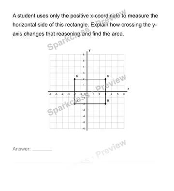 Draw and measure coordinate polygons — Grade 6 problem preview