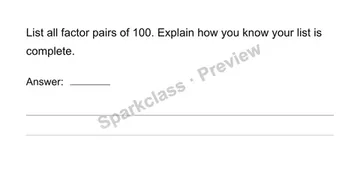 Find all factor pairs — Grade 4 problem preview