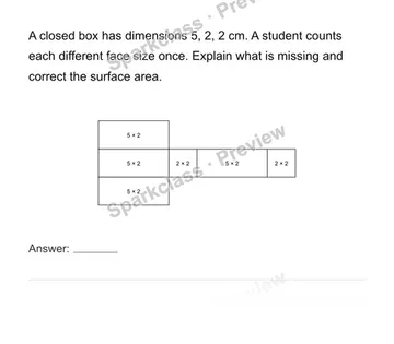 Connect rectangular-prism nets and surface area — Grade 6 problem preview