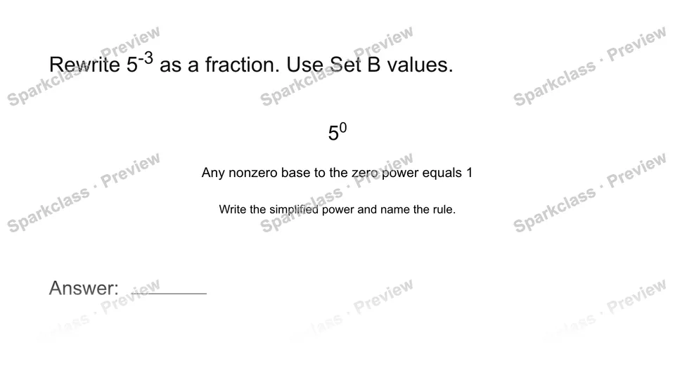 Interpret zero and negative exponents — page 1