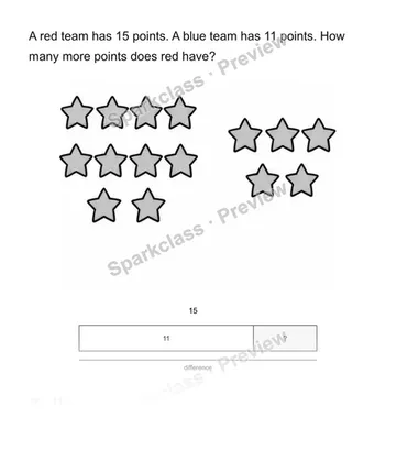 Explain a comparison — Grade 2 problem preview
