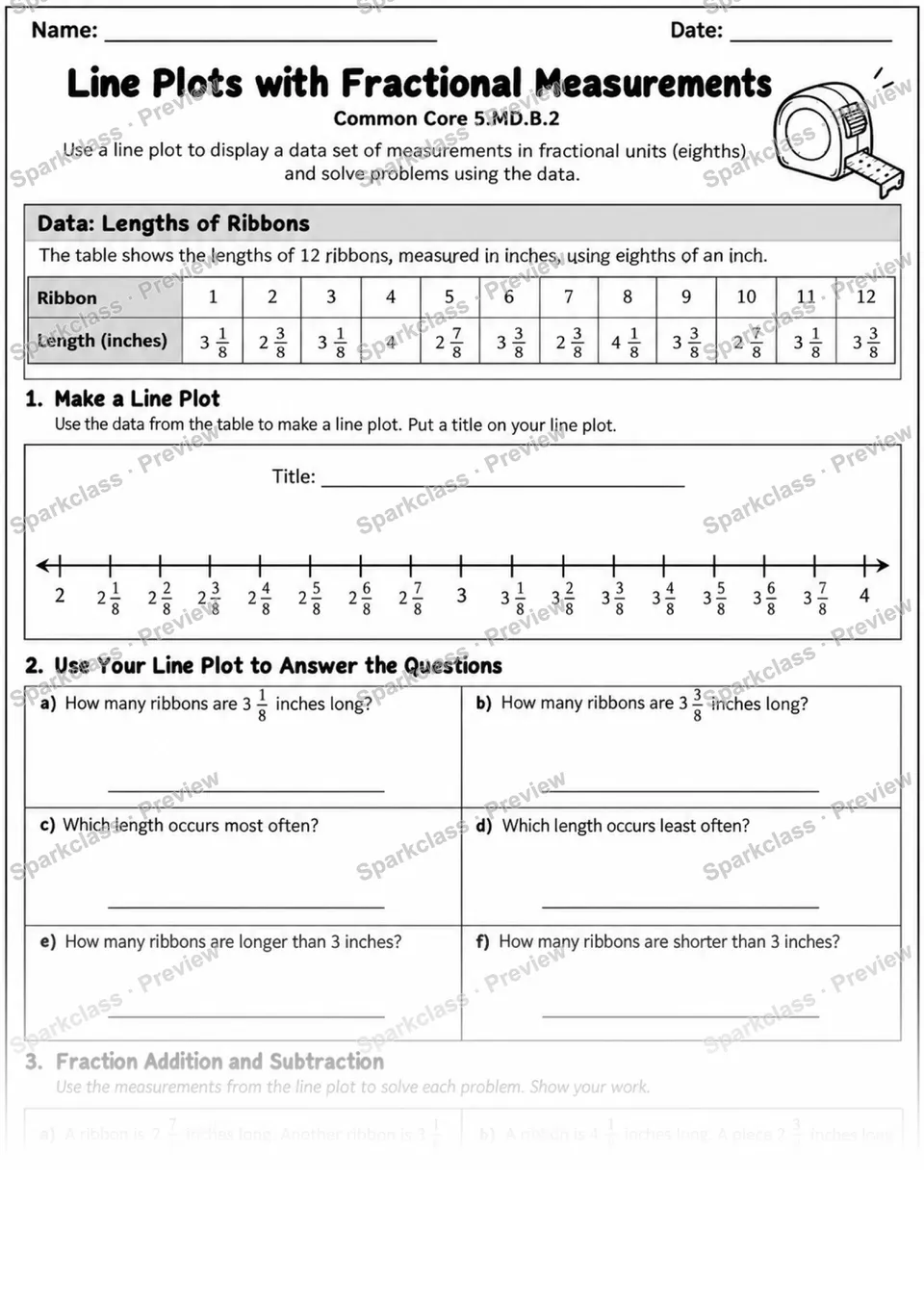 Fractional Line Plots — page 1